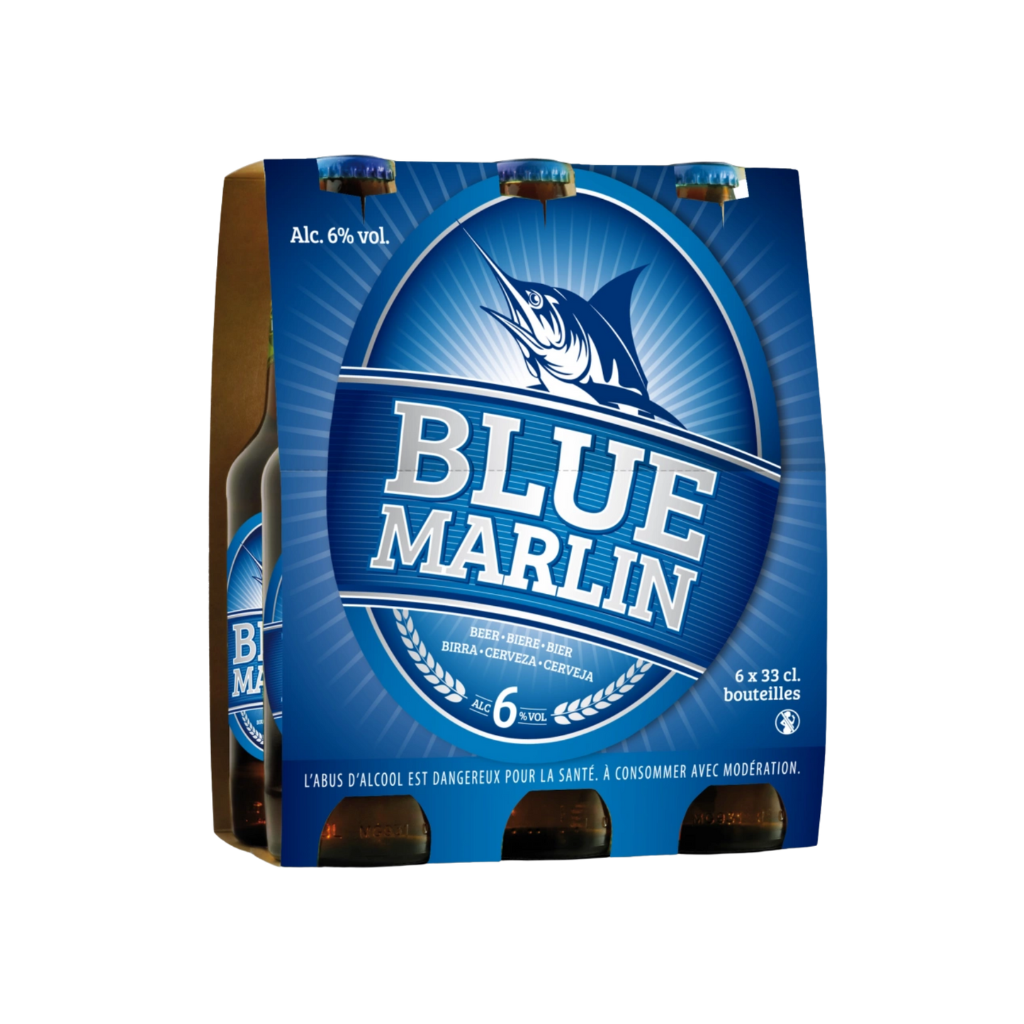 Blue Marlin Bouteille Verre 33cl x 6